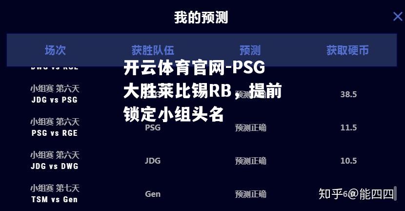 PSG大胜莱比锡RB，提前锁定小组头名